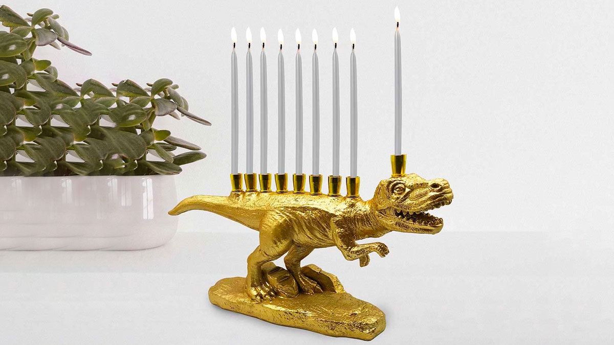 Dinosorah TRex Hanukkah Menorah