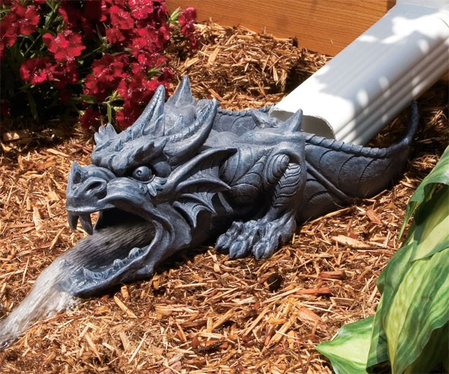 Dragon Sculpted Downspout Art Piece