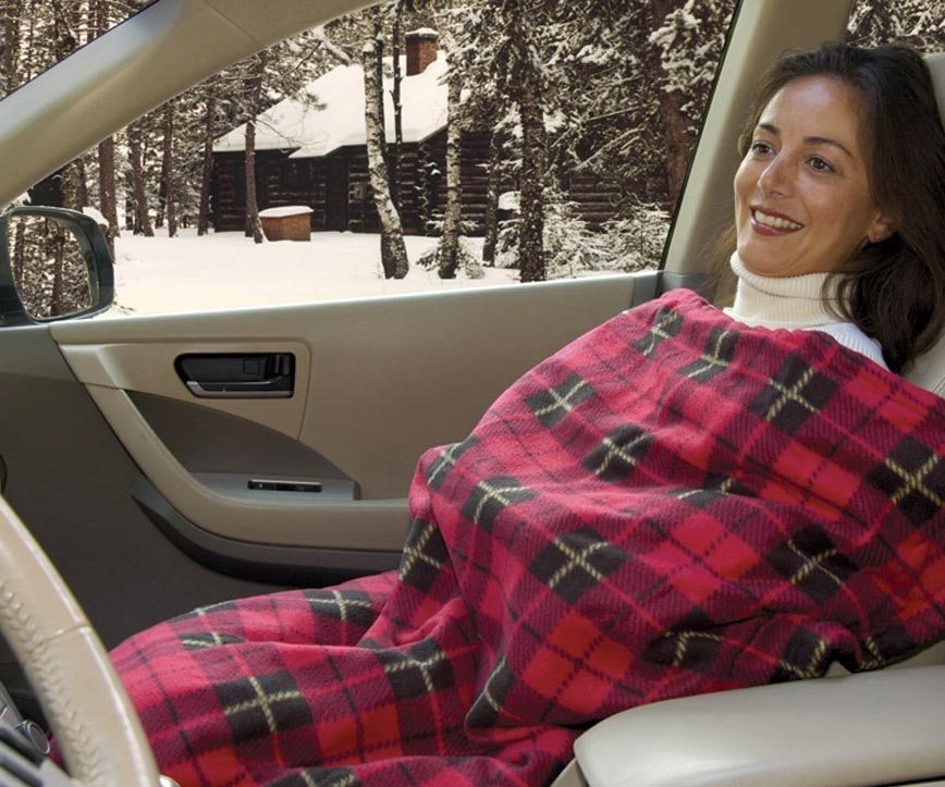 Electric Power Source Heated Fleece Blanket