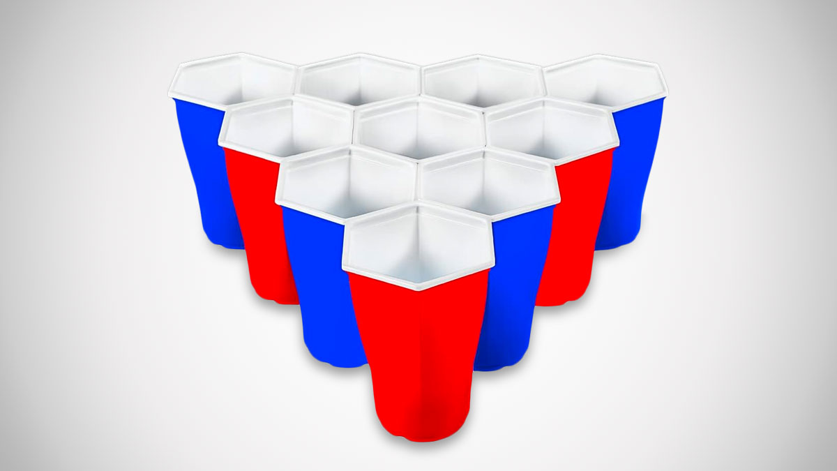 Hexcup Beer Pong Set Honeycomb Design