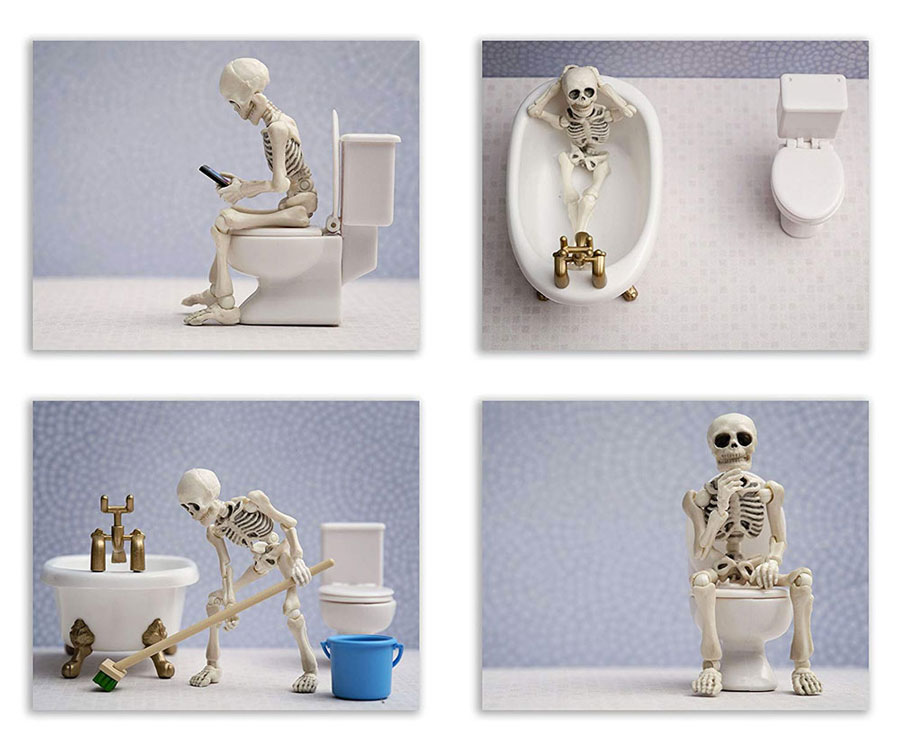 Summit Designs Skeleton Bathroom Art