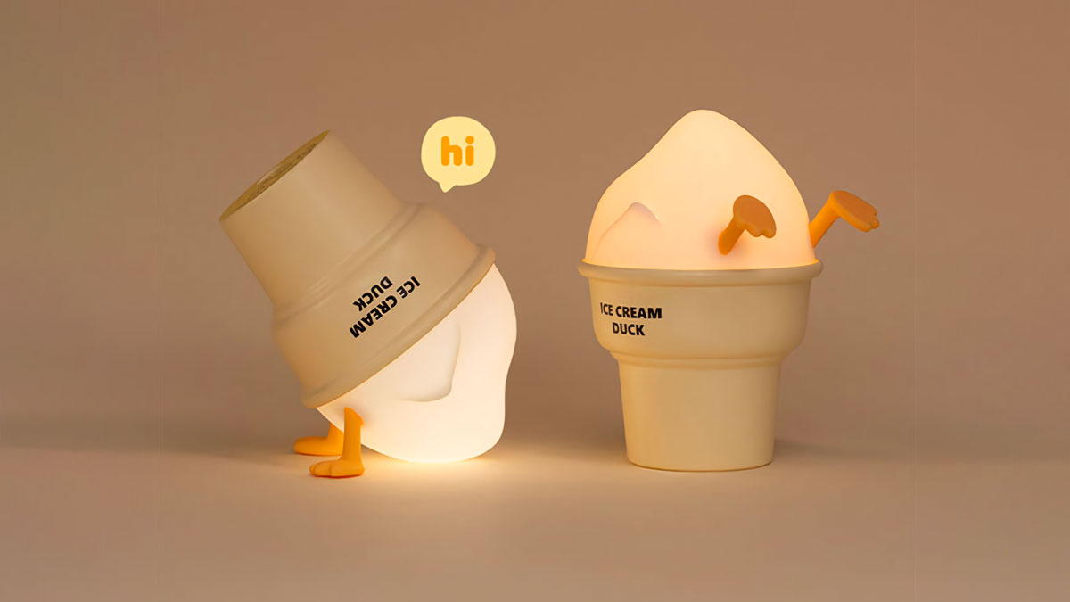 Ice Cream Duck Night Light Quirky Vanilla Duck Butt Lamp