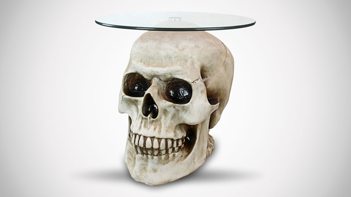 Design Toscano Skull Glass Table