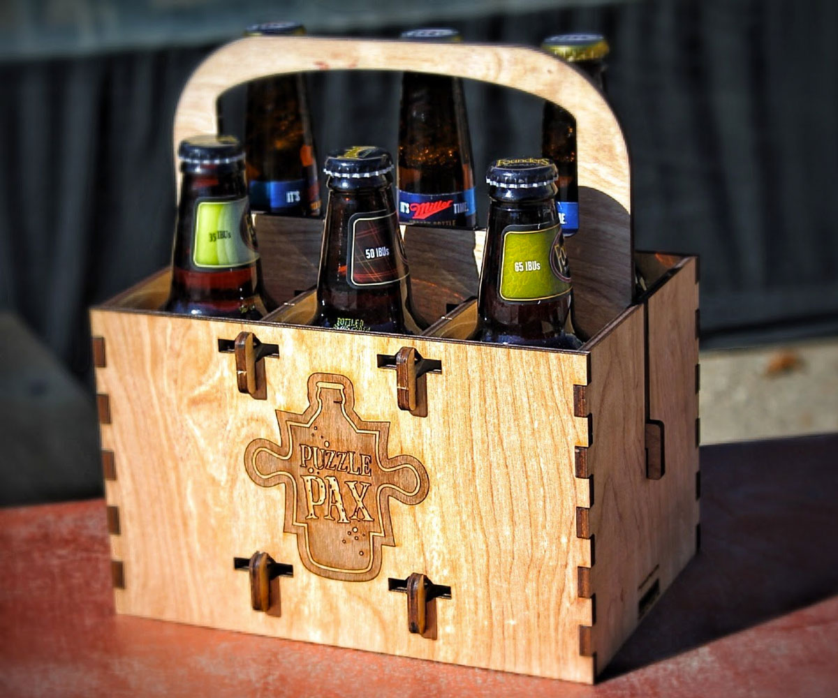 PuzzlePax Wooden Beverage Carriers