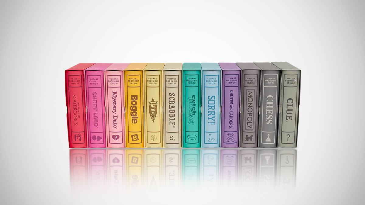 Vintage Bookshelf Classic Board Games