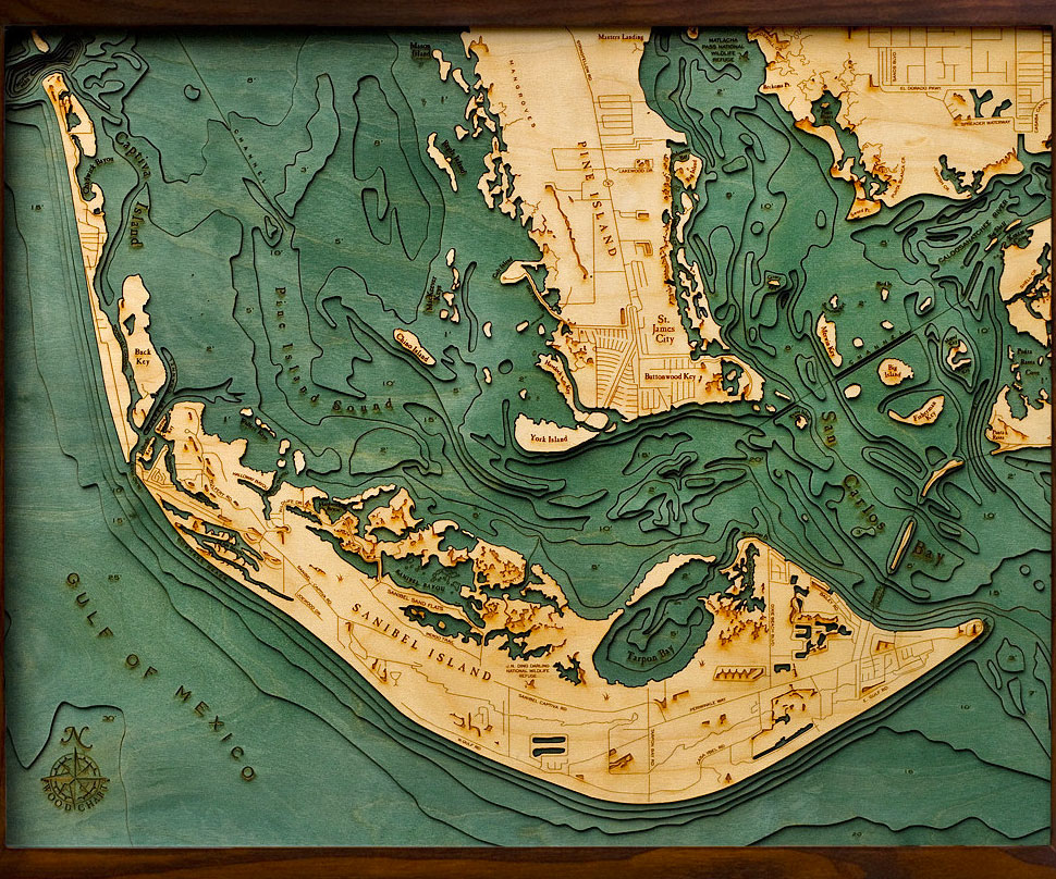 Wooden Underwater Topography Art Frames